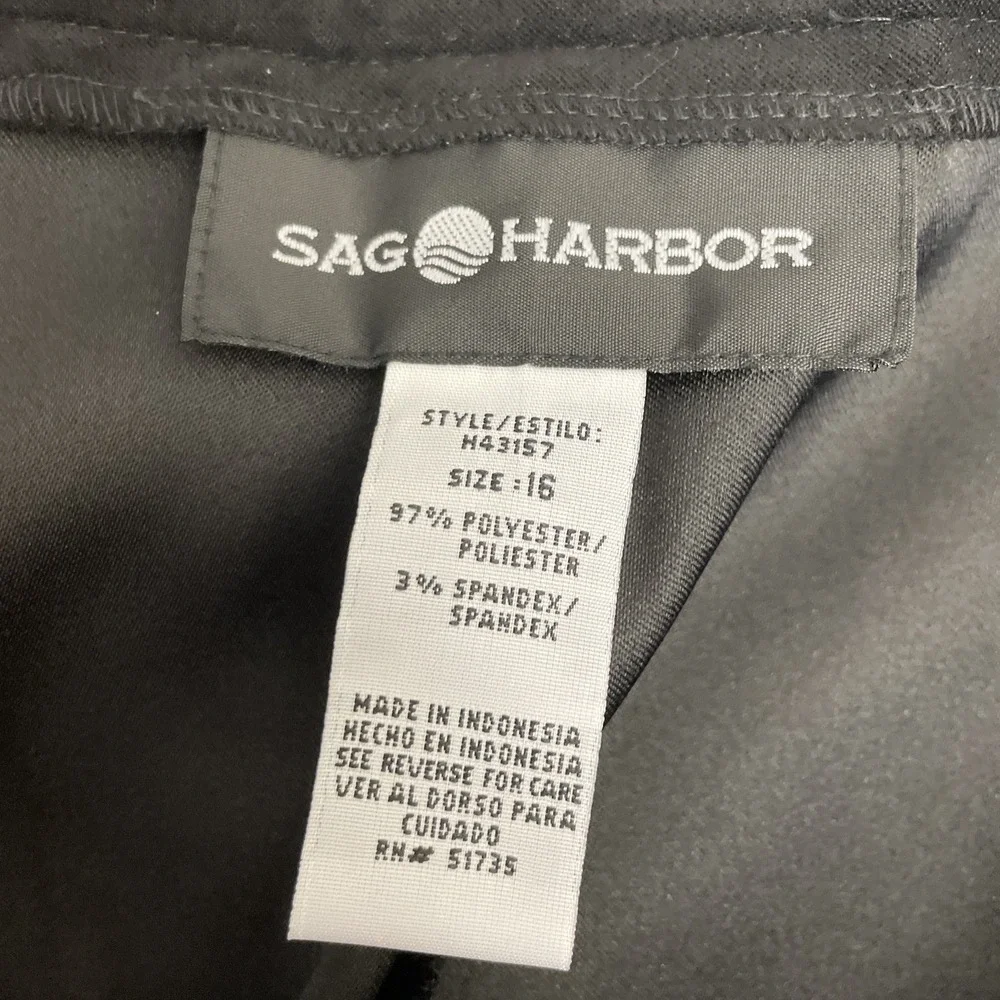 Vintage Sag Harbor Dress Pants Moleskin Women's Size 16 Black 34x28 High Rise